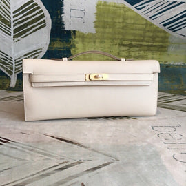 Available Now! Cream White Leather Stylish Evening Clutch, Versatile Accessory for All-Day Outfit Matching