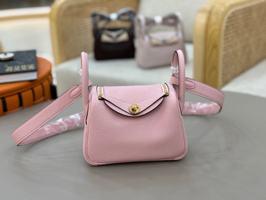 Fresh Arrival! Blush Pink Leather Compact Handbag, Multipurpose Accessory for Everyday Outfit Styling