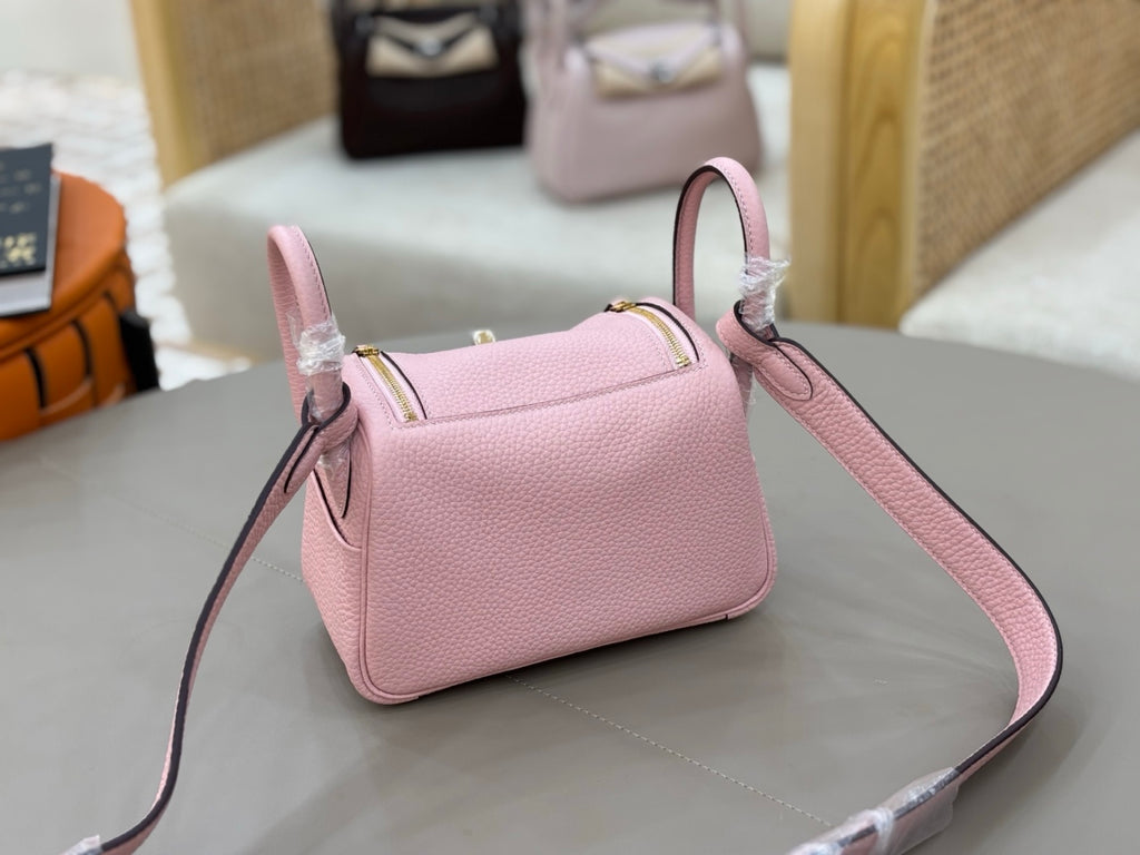 Fresh Arrival! Blush Pink Leather Compact Handbag, Multipurpose Accessory for Everyday Outfit Styling