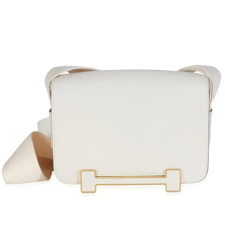 Hot In Stock! Cream White Leather Square Crossbody Purse, Practical Accessory for All-Day Outfit Coordination