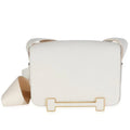 Hot In Stock! Cream White Leather Square Crossbody Purse, Practical Accessory for All-Day Outfit Coordination