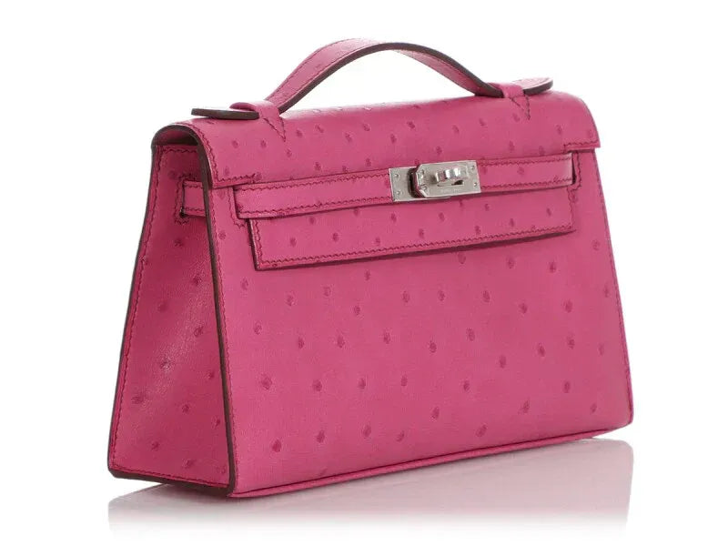 Just Launched! Fuchsia Pink Leather Slim Hand Clutch, Fashionable Accessory for Daily & Night Outfit Matching