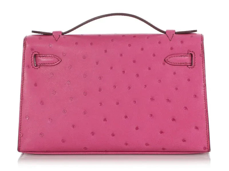 Just Launched! Fuchsia Pink Leather Slim Hand Clutch, Fashionable Accessory for Daily & Night Outfit Matching
