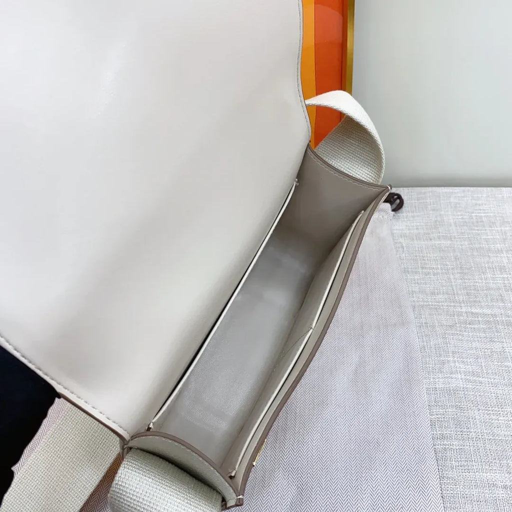 Hot In Stock! Cream White Leather Square Crossbody Purse, Practical Accessory for All-Day Outfit Coordination