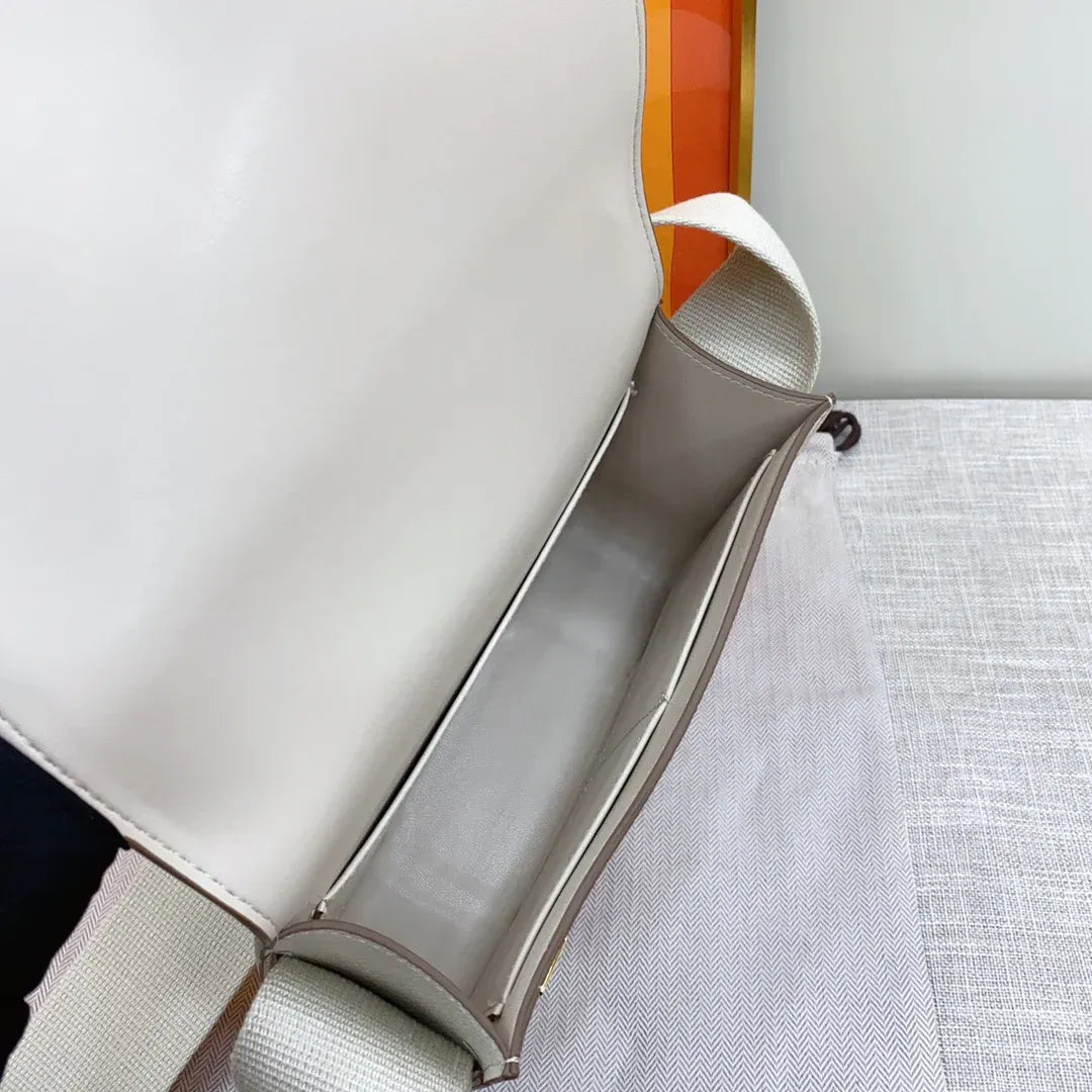 Hot In Stock! Cream White Leather Square Crossbody Purse, Practical Accessory for All-Day Outfit Coordination